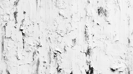 Fototapeta premium Textured vintage background of distressed peeling white paint on weathered wall surface