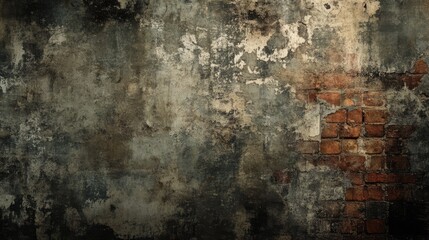 Obraz premium Weathered Brick Wall with Distressed Texture and Grunge Appearance Ideal for Backgrounds and Design Projects