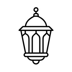 ramadan lanterns icon, eid al fitr line art, eid icon - simple black line art icon of ramadan lanterns, symbolizing Eid Al Fitr celebrations eid vector art 