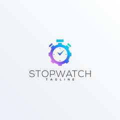 Stopwatch Modern Logo Veector