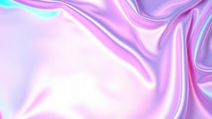 Obraz premium Iridescent holographic background in pink, blue, and violet with wavy abstract fabric texture in soft pastel colors, iridiscente, tonos, tela