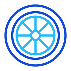 Fototapeta premium Wheel Duoline Icon