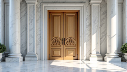 Obraz premium White marble walls and stately gates