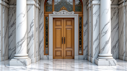 White marble walls and stately gates