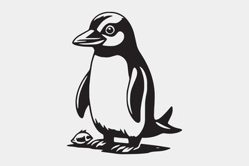 Penguin With Fish SVG - Digital Download