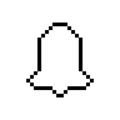 Fototapeta premium outline bell clock pixel art