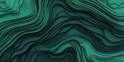 Obraz premium 流れるような緑の層の抽象的なデザインが描かれた背景の魅力