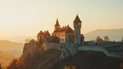 Obraz premium Slovakia's stunning castles, framed by a bright blue sky, highlight their intricate architecture and rich historical legacy.