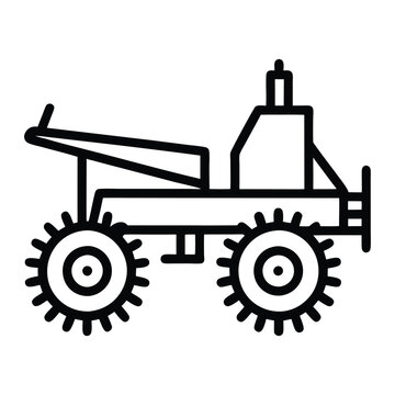 recommend clip art: A Grain Drill machine line art,silhouette vector icon illustration,drill machine,machine,soil drill machine on white background.