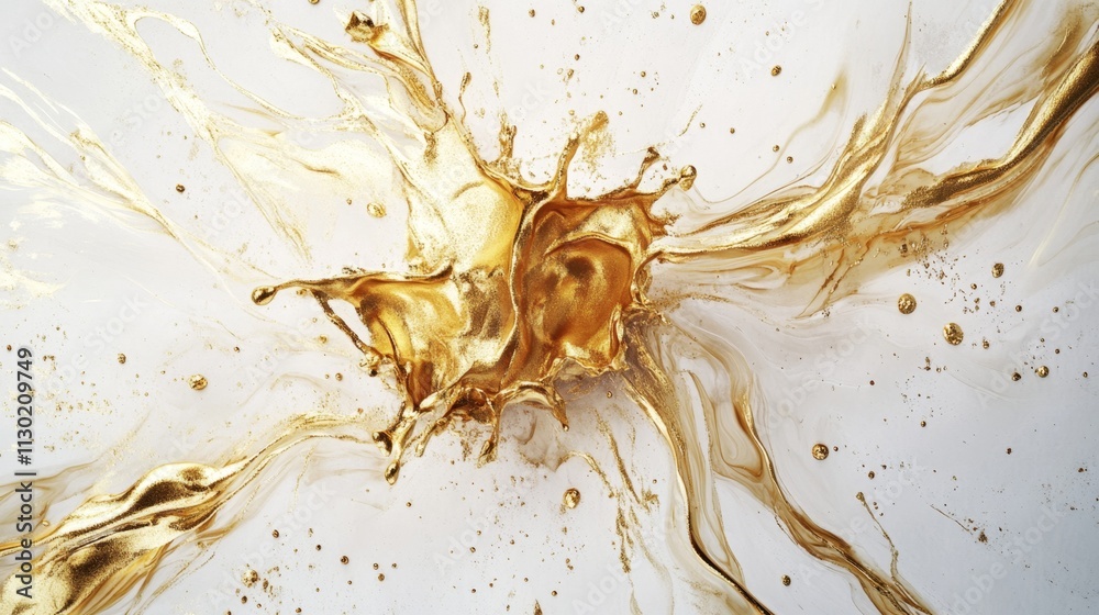 Poster dynamic gold splash event abstract art creation studio colorful environment close-up viewpoint visua