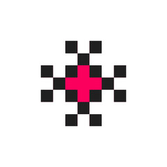abstract shape retro pixel art