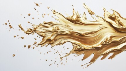 Fototapeta premium Dynamic flow of golden liquid abstract art modern aesthetic studio setting close-up view creativity and movement