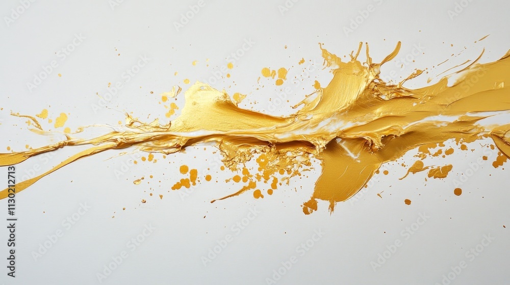 Poster dynamic gold paint splash action art studio abstract content creative environment close-up view visu