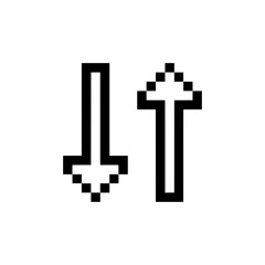 Obraz premium arrow next sign pixel art for your needs