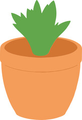 Simple Illustration of Potted Plant