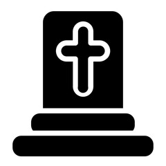 Fototapeta premium Cemetery Death Funeral Glyph Icon
