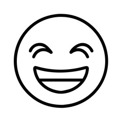 Obraz premium laughing mouth icon, fools day line art, april fools icon - simple black line art icon of laughing mouth, for april fools celebrations fools day vector art 