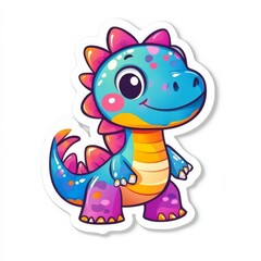 Obraz premium Cute Cartoon Dragon with Colorful Design 