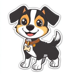 Fototapeta premium Joyful Jack Russell Puppy Cartoon 