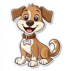 Fototapeta premium Happy Puppy Cartoon Illustration 