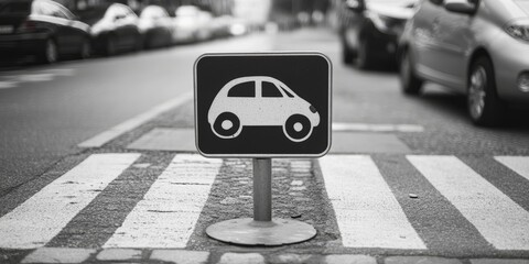 Black and white sign indicating access is restricted to low emission vehicles only, highlighting the importance of low emission vehicles for a sustainable future in urban areas.