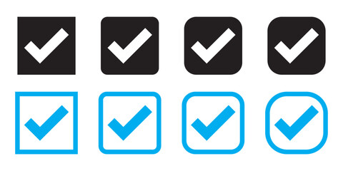 check box icon with correct, accept checkmark icons green tick box, check list circle frame - checkbox symbol sign