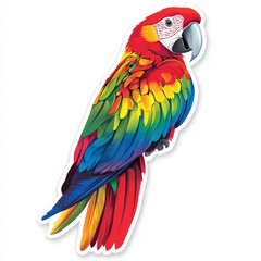 Obraz premium A majestic scarlet macaw, a burst of tropical color, detailed feathers, exotic bird, vibrant plumage