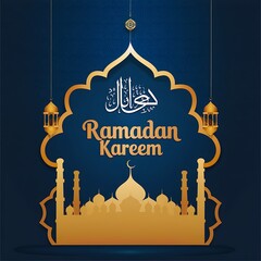Ramadan Kareem Islamic Celebration Mosque Design
