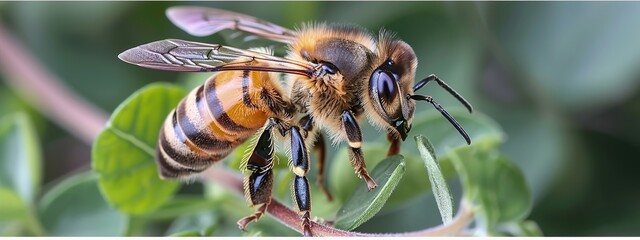 Naklejka premium bee on flower