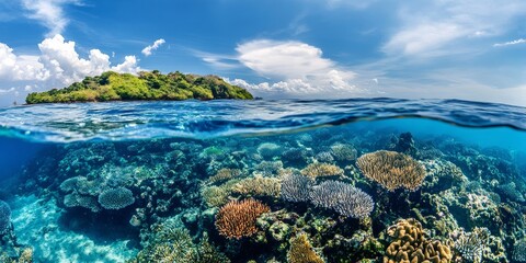 Discover the vibrant coral reef ecosystem of Menjangan Island, showcasing a rich and natural underwater world that remains well preserved and thriving with colorful marine life.