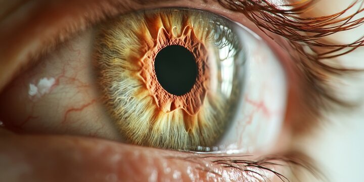 Close up view of pterygium during an eye examination, highlighting the characteristics and symptoms associated with pterygium. This detailed pterygium image is perfect for educational purposes.