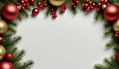 White background with Christmas themed border Generative AI