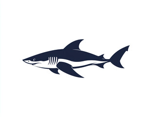 Fototapeta premium logo shark on white background.