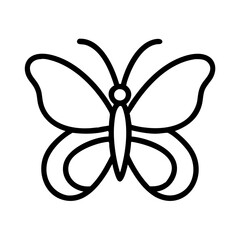 spring butterfly icon, easter day line art, easter day icon - simple black line art icon of spring butterfly, for easter day celebrations. easter day vector art.