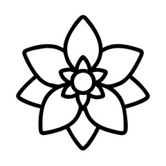 Obraz premium spring daffodil icon, easter day line art, easter day icon - simple black line art icon of spring daffodil, for easter day celebrations. easter day vector art.