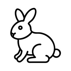 Obraz premium bunny rabbit icon, easter day line art, easter day icon - simple black line art icon of bunny rabbit, for easter day celebrations. easter day vector art.