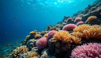 Fototapeta premium Vibrant Underwater Coral Reef Ecosystem