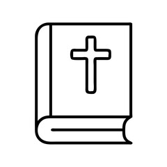 Obraz premium holy bible icon, easter day line art, easter day icon - simple black line art icon of holy bible, for easter day celebrations. easter day vector art.