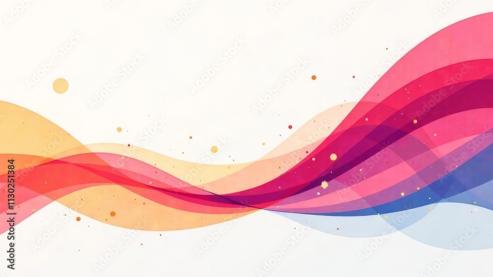 Poster a colorful wave with a white background