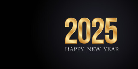 Fototapeta premium 2025 Happy new year with Golden Numbers