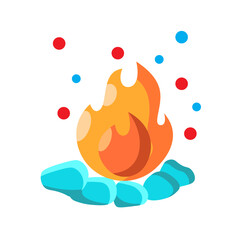 Made in uk Abstract Fire Flame in Hand Conceptual Art:  Balance of Hot and Cold Elements