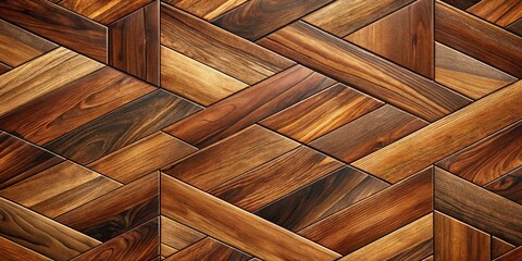 Bird's Eye View of Timeless Wood Tile Flooring: Rich Brown Hues, Elegant Design, Exquisite Texture, High-Resolution Image