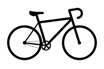 Obraz premium A bicycle silhouette vector icon illustration,cycle on white background.