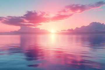 Obraz premium Sunset over the sea with reflections and vibrant colors