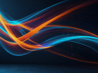 An athlete sprints with a dynamic, modern abstract background.