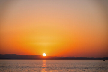 Serene sunset scene over calm body of water