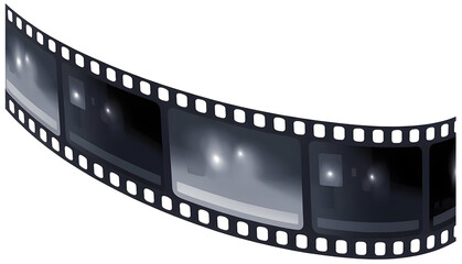 Black and white movie film and movie film, roll illustration.