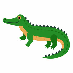 Obraz premium crocodile animal vector icon with white background