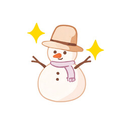 Minimalist vector art featuring Christmas elements in cartoon watercolor style: an elf, teddy bear Santa, snowman, and Christmas tree. Festive and cheerful design on a transparent background