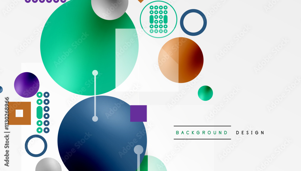 Poster Circles and elements geometric abstract background